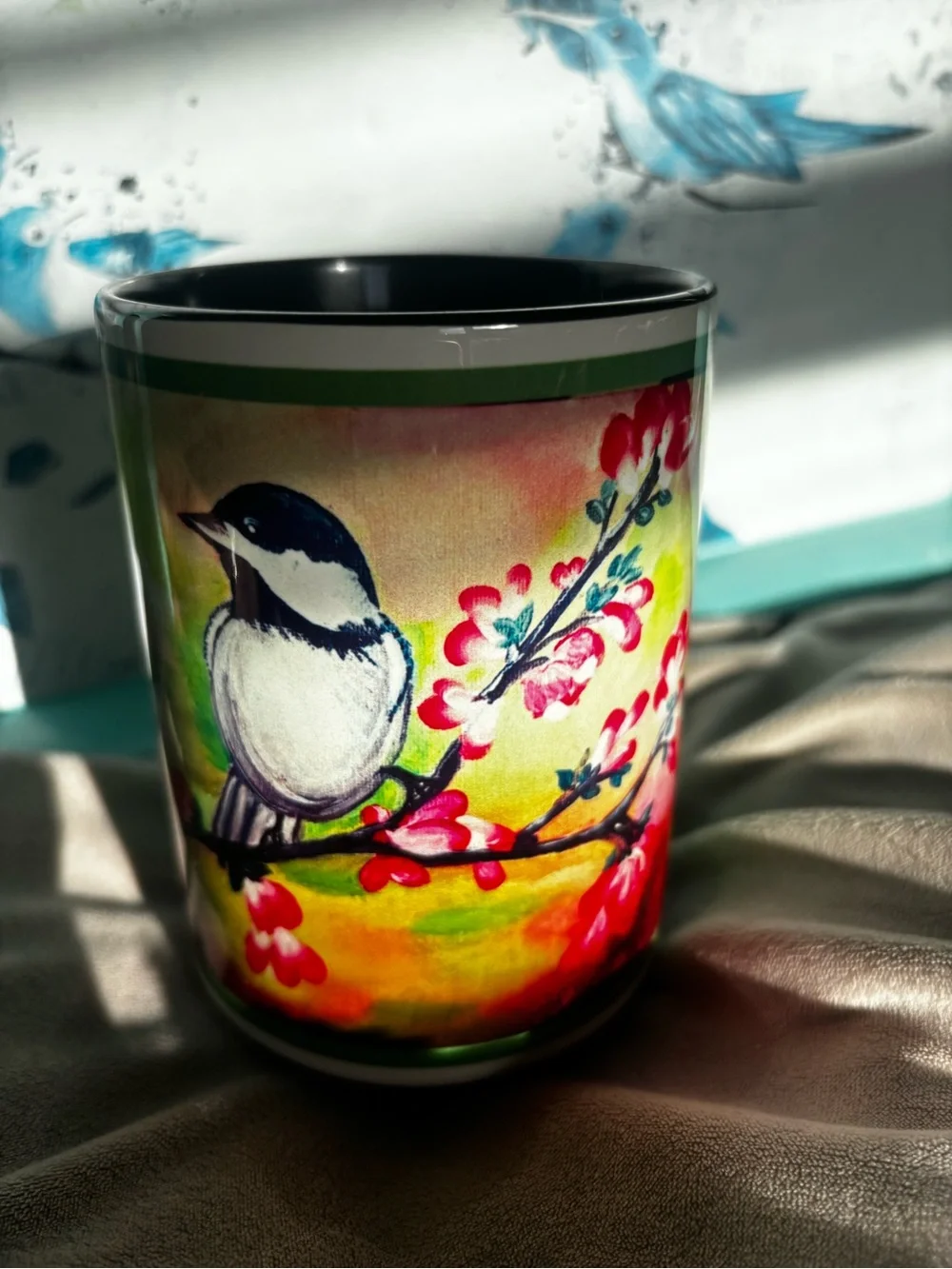 Decorative Bird Blossom coffee mug by Zazzle